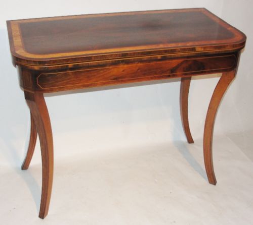 Regency Figured Rosewood Card Table. Circa 1805