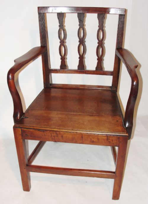 Georgian Fruitwood Elbow Chair. Circa 1780