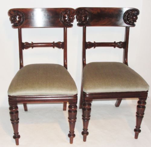 Pair Scottish William IV Mahogany Chairs. Circa 1835