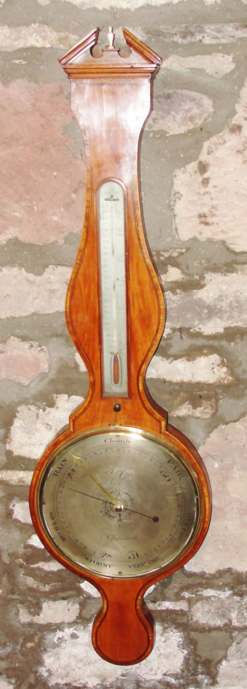 Georgian Satinwood Banjo Barometer. Circa 1795