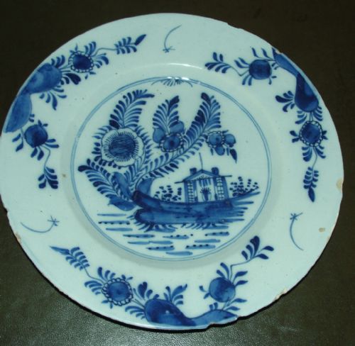 18th. Century Bristol Delft Plate. Circa 1770
