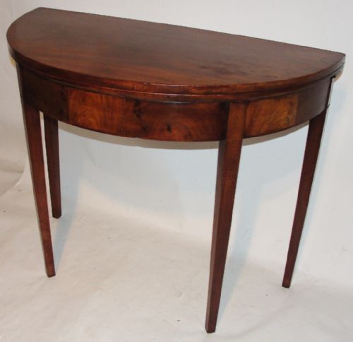 Georgian Mahogany Half Round Card Table. Circa 1800