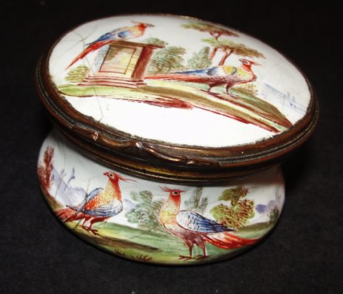 Georgian Battersea Enamel Patch Box. Circa 1770