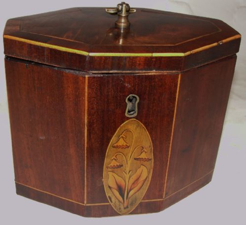 Georgian Mahogany Small Tea Caddy. Circa 1790