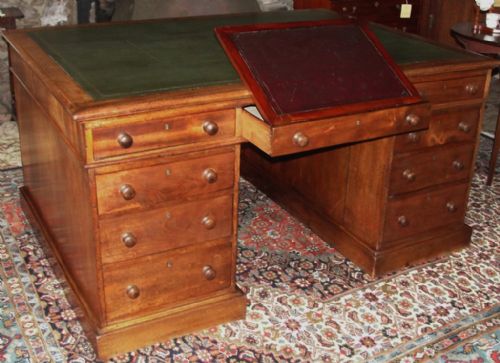 Victorian Mahogany Large Partner's Desk. Circa 1860