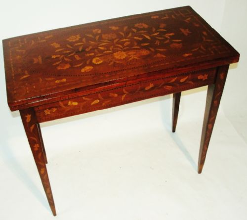 Dutch Mahogany Marquetry Games Table. Circa 1810