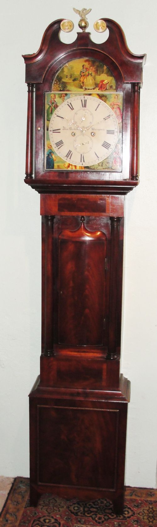 Scottish Mahogany Grandfather Clock. Circa 1845