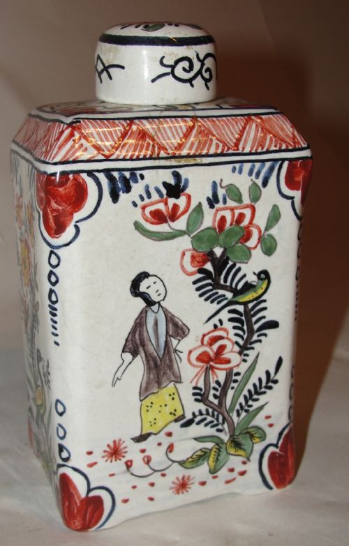 Dutch Delft Tea Canister. Circa 1795