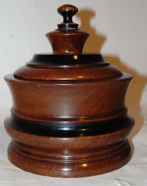 Georgian Dutch Turned Mahogany Tobacco Box. Circa 1820
