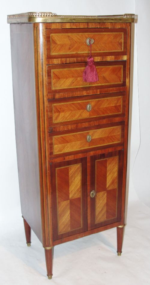 Louis Xvi Style Kingwood Tall Chest. Circa 1870