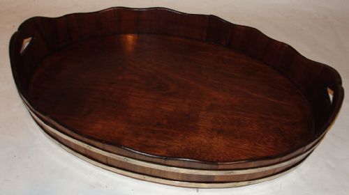 Georgian Mahogany Oval Brass Bound Tray Circa 1795