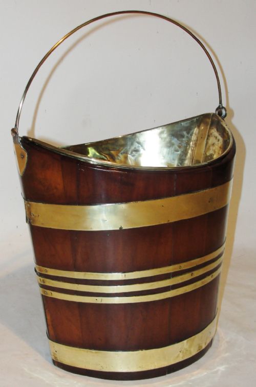 Georgian Brass Bound Boat Shaped Bucket. Circa 1780