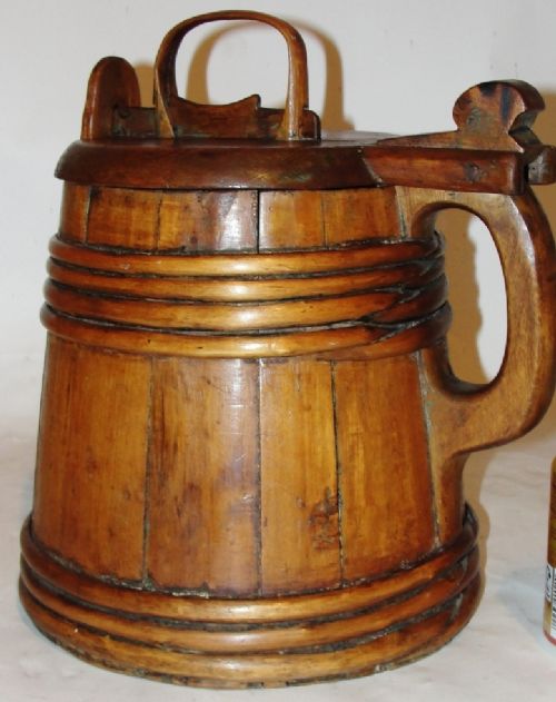 Swedish Fruitwood & Pine Trastanka Milk Carrier. Dated 1837
