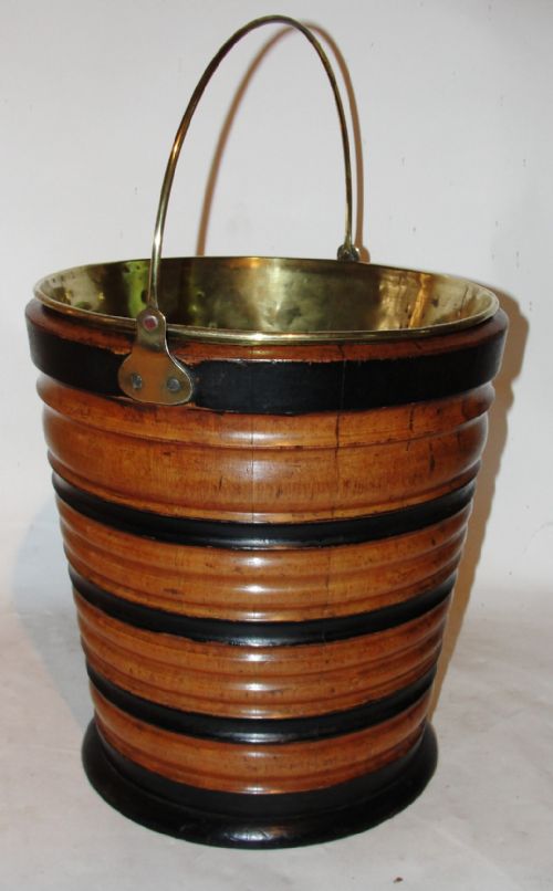 Georgian Fruitwood Coopered & Turned Bucket. Circa 1810