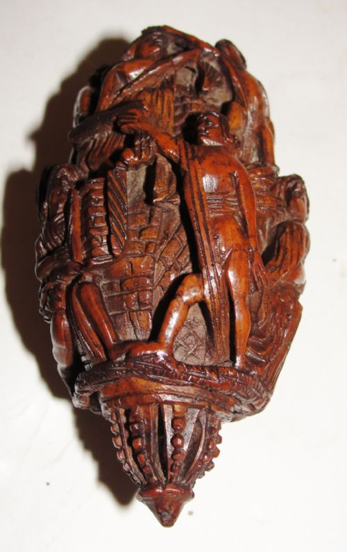 Georgian Carved Coquilla Nut Snuff Mull. Circa 1830