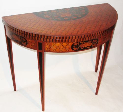 Sheraton Satinwood Inlaid Card Table. Circa 1790
