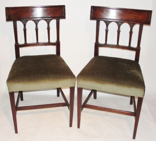 Pair Georgian Mahogany Chairs. Circa 1800