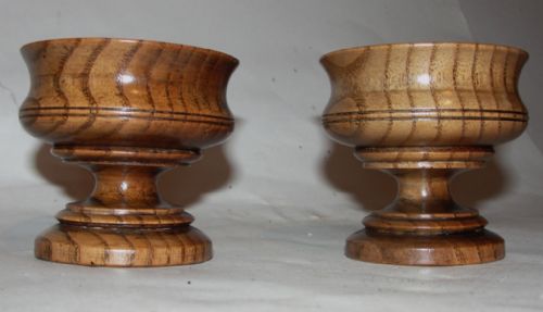Pair Georgian Elm Salt Cellars. Circa 1820
