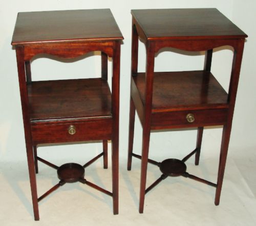 Near Matching Pair Georgian Bedside Tables. Circa 1800