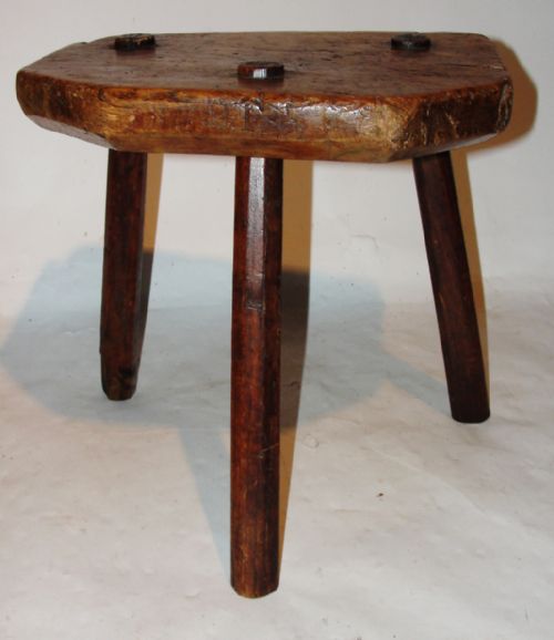 Georgian Elm Milking Stool. Circa 1780