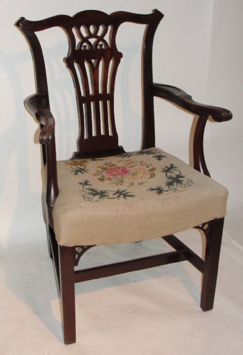 Georgian Mahogany Elbow Chair. Circa 1770