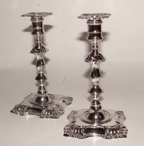 Pair Victorian Silver Taper Candlesticks 1895