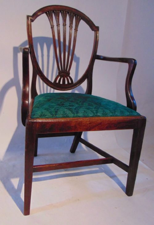 Georgian Mahogany Elbow Chair. Circa 1780