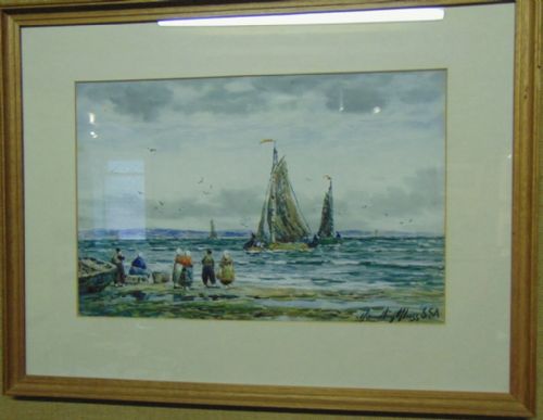 Watercolour Fishing Boats by Hamilton Glass. Circa 1920