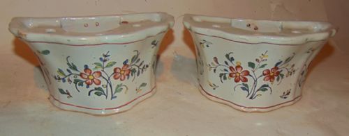 Pair French Faience Bough Pots Circa 1820