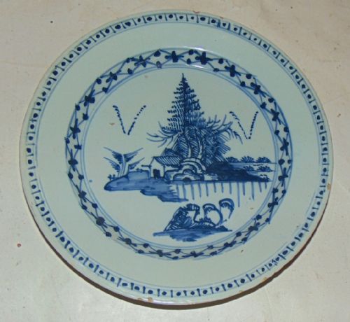 Bristol Delft Plate. Circa 1760