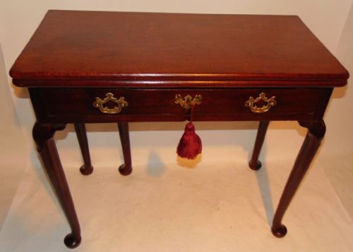 George II Red Walnut Cabriole Leg Tea Table. Circa 1750
