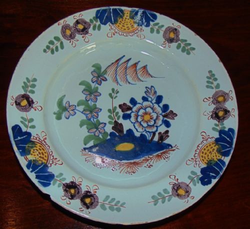 18th. Century Lambeth Delft Plate. Circa 1760