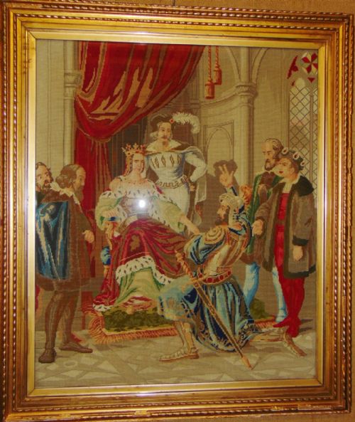 Victorian Needlework Picture. Circa 1860