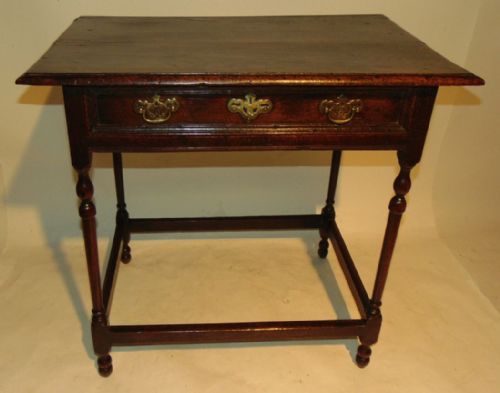 Queen Anne Oak Side Table. Circa 1710