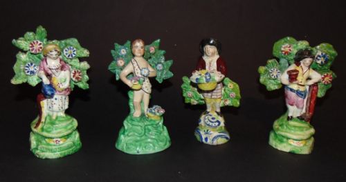 4 Georgian Staffordshire Walton Figures Circa 1820