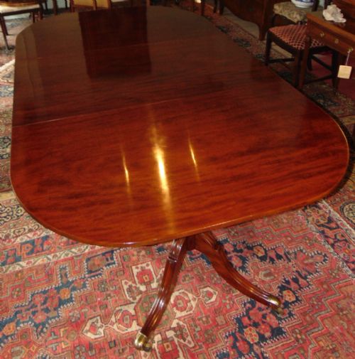 Georgian Mahogany Two Pillar Dining Table. Circa 1810