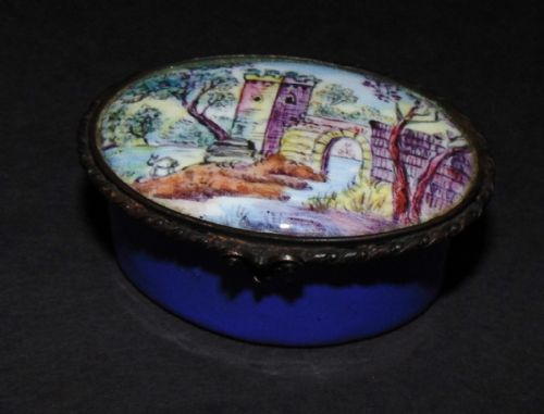 Georgian Battersea Enamel Patch Box. Circa 1775