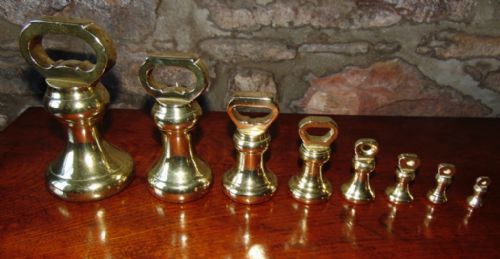 Set 8 Victorian Dump Weights. Circa 1870