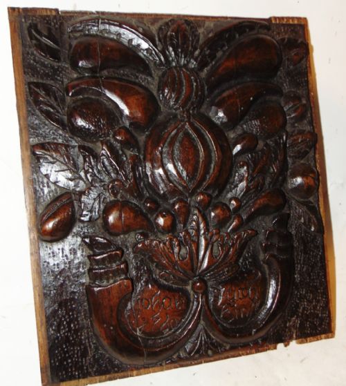 Dutch Carved Walnut Panel. Dated 1760