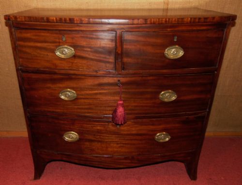 Small Georgian Mahogany Bow Chest Circa 1830