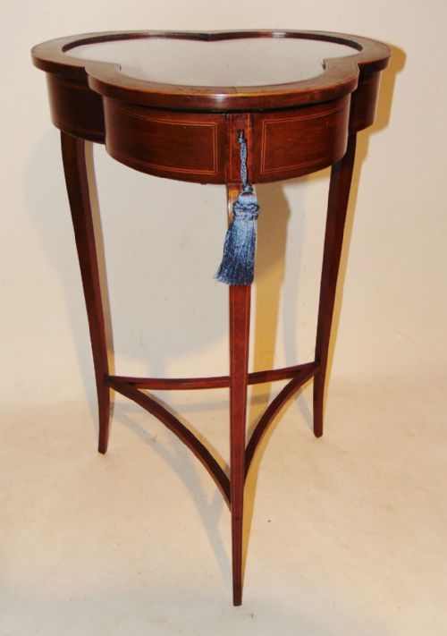 Edwardian Inlaid Mahogany Bijou Table Circa 1900