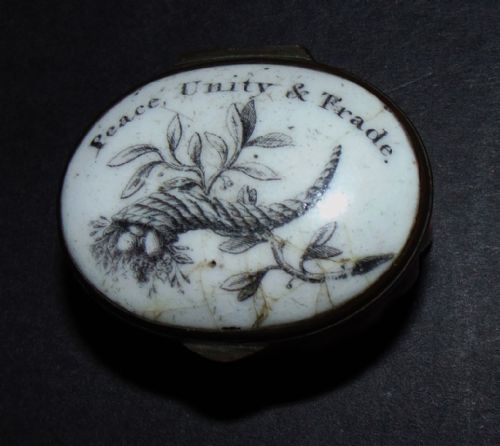 Georgian Battersea Enamel Patch Box Circa 1775