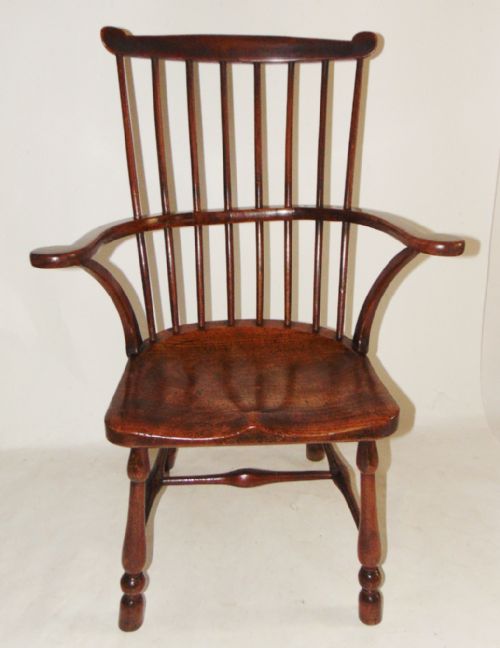 Georgian Somerset Fruitwood & Elm Windsor Chair. Circa 1820