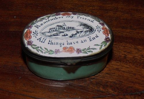 Georgian Battersea Enamel Patch Box, Circa 1775