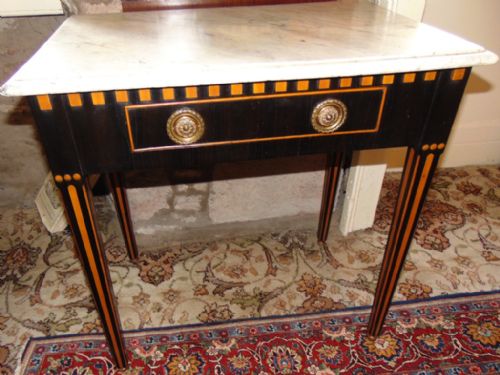 Dutch Ebony and Satinwood Side Table. Circa 1780