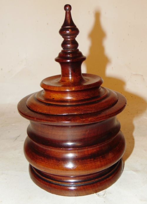 Georgian Turned Mahogany Tobacco Box. Circa 1820