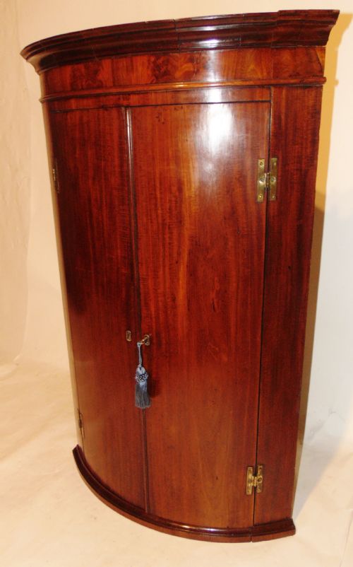 Georgian Mahogany Bow Fronted Corner Cabinet Circa 1770