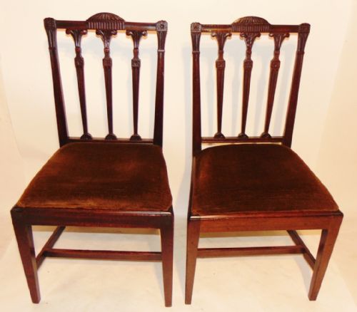 Pair Georgian Carved Back Chairs Circa 1780