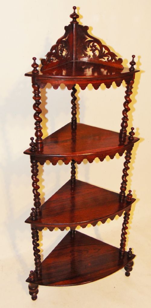 Victorian Rosewood Corner Whatnot. Circa 1850