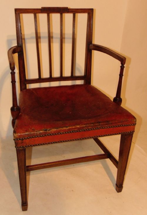 Georgian Mahogany Elbow Chair Circa 1800